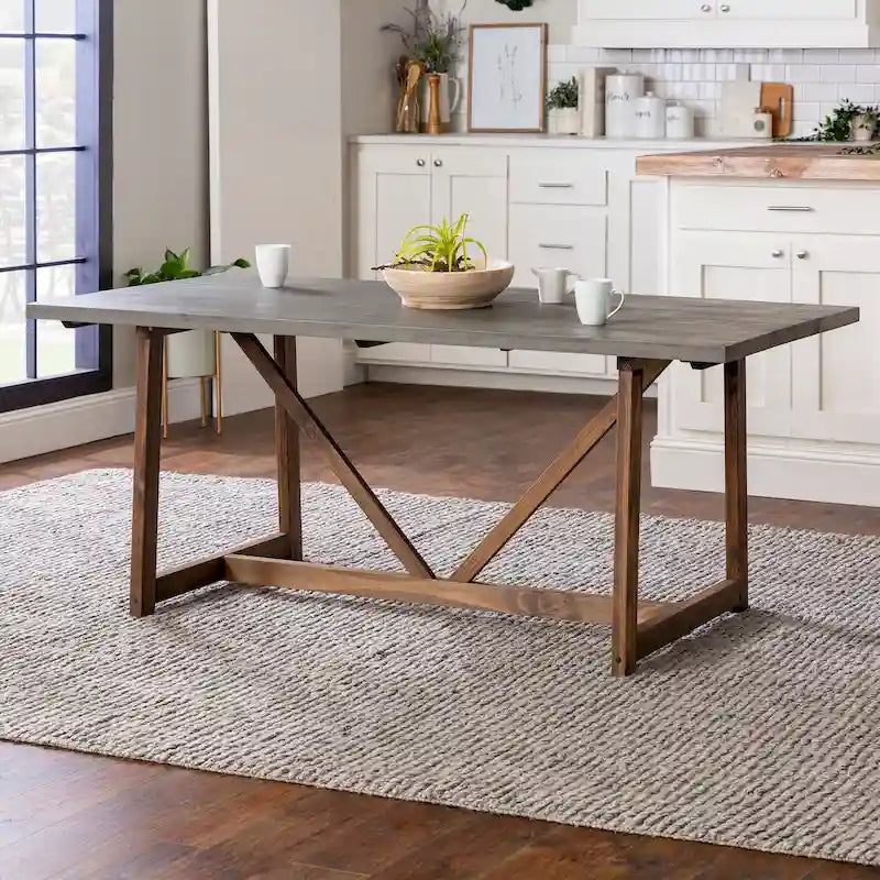 Middlebrook Solid Wood 72-inch Farmhouse Trestle Dining Table
