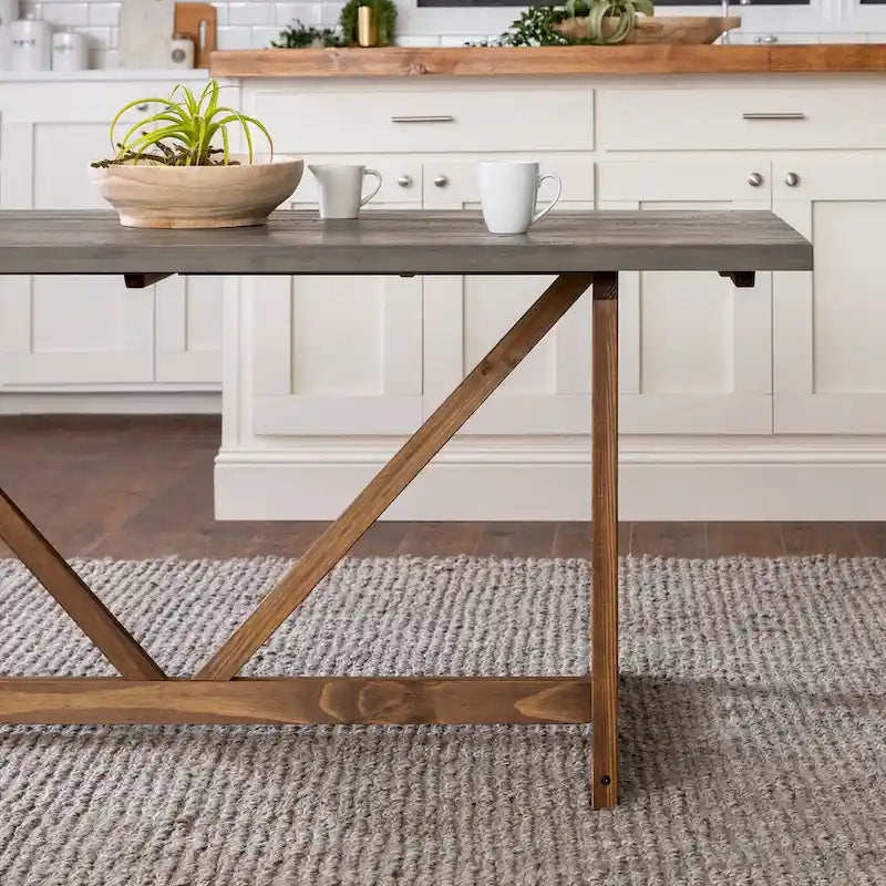 Middlebrook Solid Wood 72-inch Farmhouse Trestle Dining Table