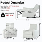 Power Recliner Wall Hugger,Small Power Recliner for Living Room,Electric Recliner for small space,Reclining Sofa