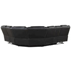 Modern Faux Leather Manual Reclining with Center Console with LED Light Strip,Living Room Furniture Set,PU Symmetrical Couch