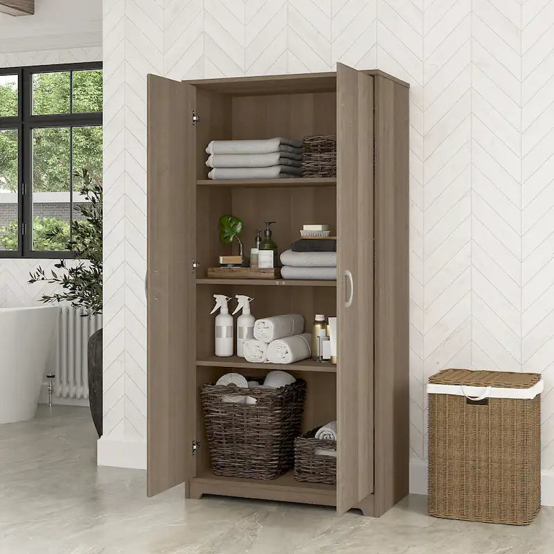 Cabot Tall Bathroom Storage Cabinet with Doors by Bush Furniture
