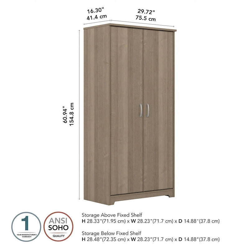 Cabot Tall Bathroom Storage Cabinet with Doors by Bush Furniture