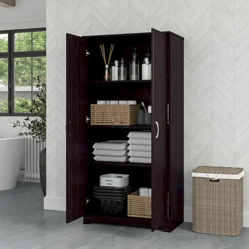 Cabot Tall Bathroom Storage Cabinet with Doors by Bush Furniture