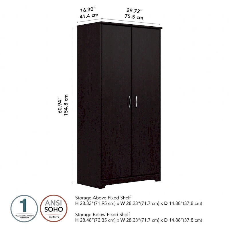 Cabot Tall Bathroom Storage Cabinet with Doors by Bush Furniture