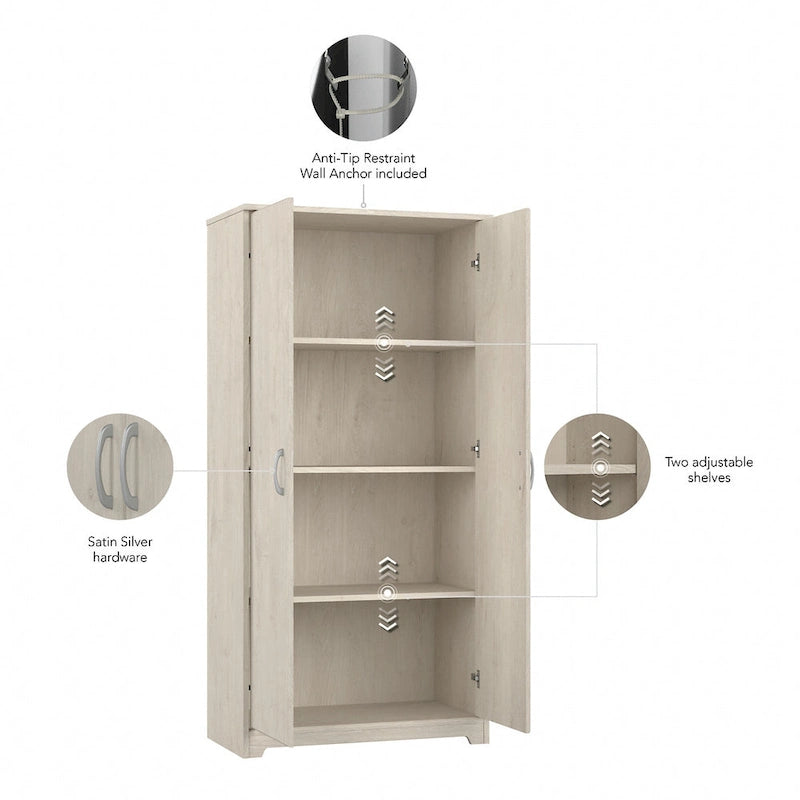 Cabot Tall Bathroom Storage Cabinet with Doors by Bush Furniture