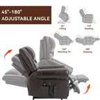 Genuine Leather Power Lift Recliner Chair with Massage and Lumbar Heat, USB Ports