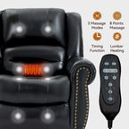 Genuine Leather Power Lift Recliner Chair with Massage and Lumbar Heat, USB Ports