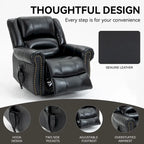 Genuine Leather Power Lift Recliner Chair with Massage and Lumbar Heat, USB Ports