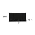 HomeRoots 47 Black Wood Wall Mounted Accent Cabinet With Four Doors