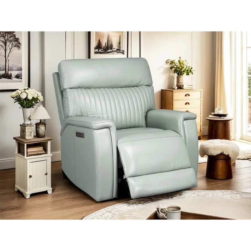Leather Zero Gravity Power Recliner with Power Headrest and Power Lumbar,USB&USB-C Port