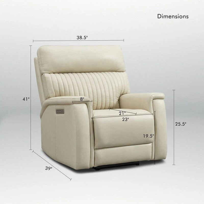 Leather Zero Gravity Power Recliner with Power Headrest and Power Lumbar,USB&USB-C Port