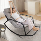 FINCATI Indoor Royal Oversized Rocking Lounge Chair, 450 lbs Extra Large Outdoor Recliner with Comfy Water-resistant Cushions