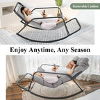 FINCATI Indoor Royal Oversized Rocking Lounge Chair, 450 lbs Extra Large Outdoor Recliner with Comfy Water-resistant Cushions
