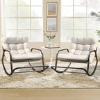 FINCATI Indoor Royal Oversized Rocking Lounge Chair, 450 lbs Extra Large Outdoor Recliner with Comfy Water-resistant Cushions