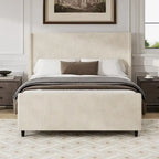 50.7 High Headboard Corduroy Upholstered Bed Frame