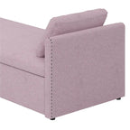 Roomfitters Upholstered Chaise Daybed with 2 Drawers and Pillows, Compact Lounger for Living Room, Linen Fabric