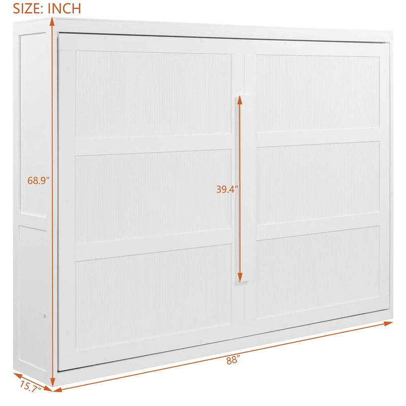 Queen Size Murphy Bed with Dual-Piston Mechanism, No Box Spring