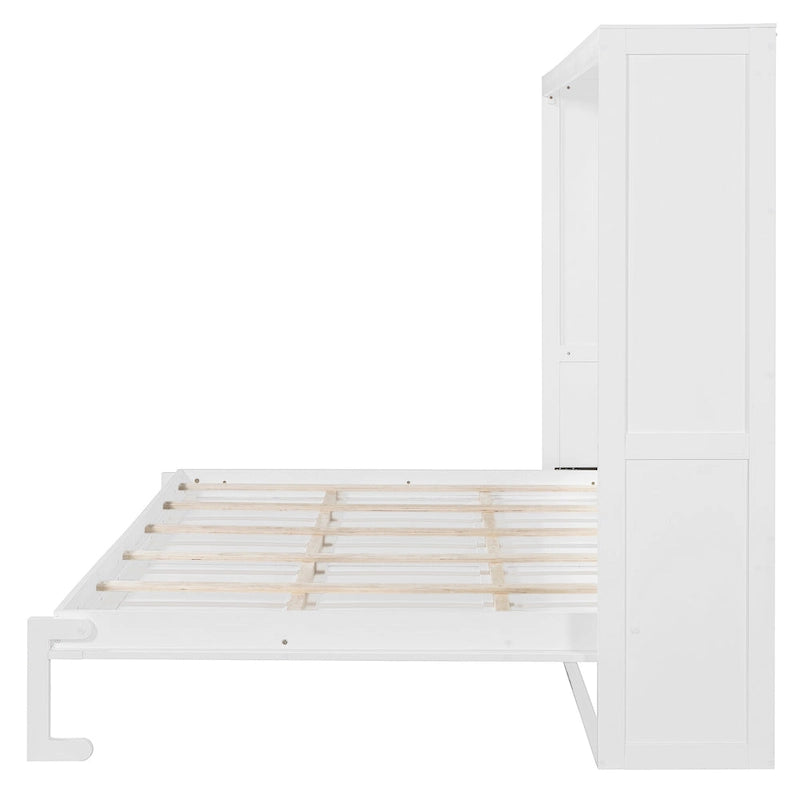 Queen Size Murphy Bed with Dual-Piston Mechanism, No Box Spring
