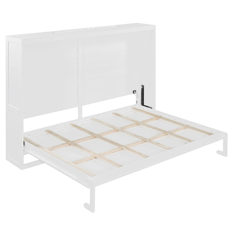 Queen Size Murphy Bed with Dual-Piston Mechanism, No Box Spring