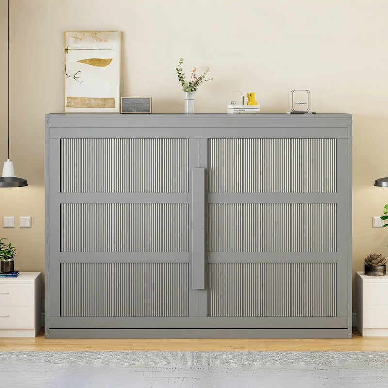 Queen Size Murphy Bed with Dual-Piston Mechanism, No Box Spring
