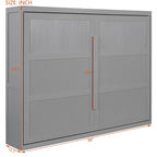 Queen Size Murphy Bed with Dual-Piston Mechanism, No Box Spring