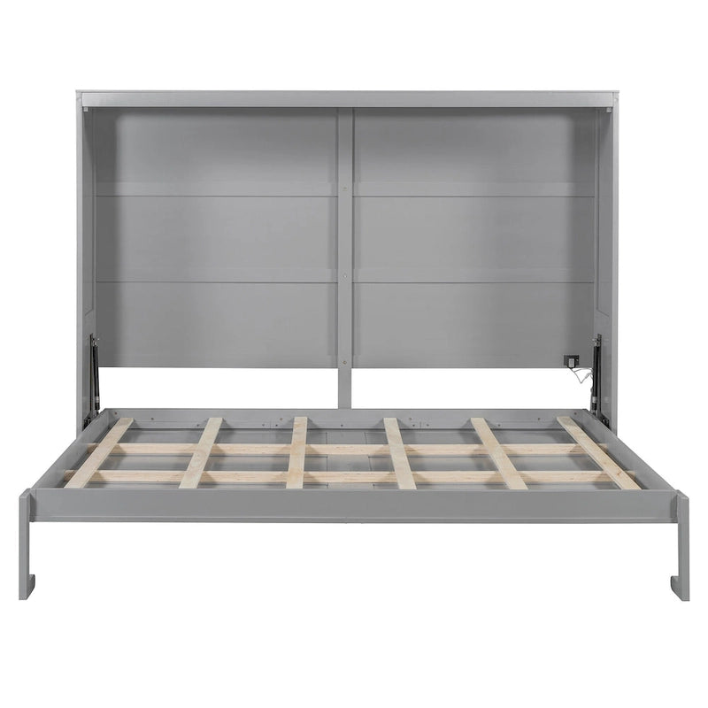 Queen Size Murphy Bed with Dual-Piston Mechanism, No Box Spring