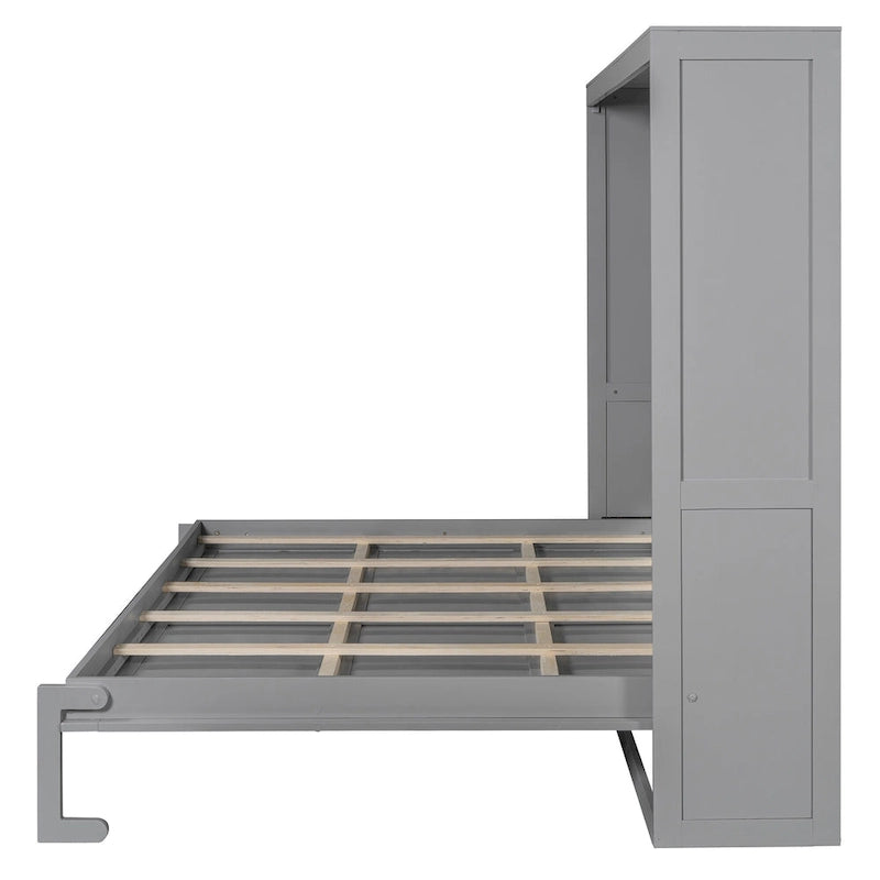 Queen Size Murphy Bed with Dual-Piston Mechanism, No Box Spring