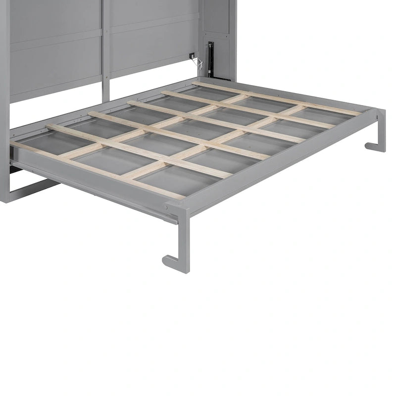 Queen Size Murphy Bed with Dual-Piston Mechanism, No Box Spring