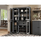 Palace Imports 100% Solid Wood 48.5 Pantry China Cabinet with Clear Glass Doors, 2-Drawers and Adjustable Shelves