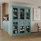 Palace Imports 100% Solid Wood 48.5 Pantry China Cabinet with Clear Glass Doors, 2-Drawers and Adjustable Shelves