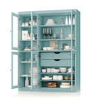 Palace Imports 100% Solid Wood 48.5 Pantry China Cabinet with Clear Glass Doors, 2-Drawers and Adjustable Shelves