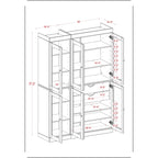 Palace Imports 100% Solid Wood 48.5 Pantry China Cabinet with Clear Glass Doors, 2-Drawers and Adjustable Shelves