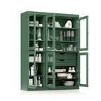 Palace Imports 100% Solid Wood 48.5 Pantry China Cabinet with Clear Glass Doors, 2-Drawers and Adjustable Shelves