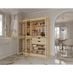 Palace Imports 100% Solid Wood 48.5 Pantry China Cabinet with Clear Glass Doors, 2-Drawers and Adjustable Shelves