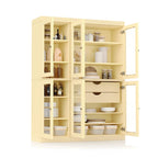 Palace Imports 100% Solid Wood 48.5 Pantry China Cabinet with Clear Glass Doors, 2-Drawers and Adjustable Shelves