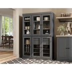 Palace Imports 100% Solid Wood 48.5 Pantry China Cabinet with Clear Glass Doors, 2-Drawers and Adjustable Shelves