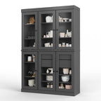 Palace Imports 100% Solid Wood 48.5 Pantry China Cabinet with Clear Glass Doors, 2-Drawers and Adjustable Shelves