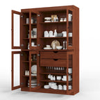 Palace Imports 100% Solid Wood 48.5 Pantry China Cabinet with Clear Glass Doors, 2-Drawers and Adjustable Shelves