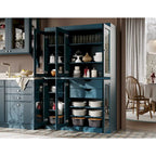 Palace Imports 100% Solid Wood 48.5 Pantry China Cabinet with Clear Glass Doors, 2-Drawers and Adjustable Shelves