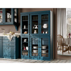 Palace Imports 100% Solid Wood 48.5 Pantry China Cabinet with Clear Glass Doors, 2-Drawers and Adjustable Shelves