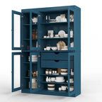 Palace Imports 100% Solid Wood 48.5 Pantry China Cabinet with Clear Glass Doors, 2-Drawers and Adjustable Shelves