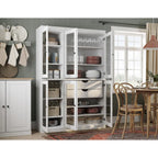 Palace Imports 100% Solid Wood 48.5 Pantry China Cabinet with Clear Glass Doors, 2-Drawers and Adjustable Shelves