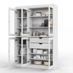 Palace Imports 100% Solid Wood 48.5 Pantry China Cabinet with Clear Glass Doors, 2-Drawers and Adjustable Shelves