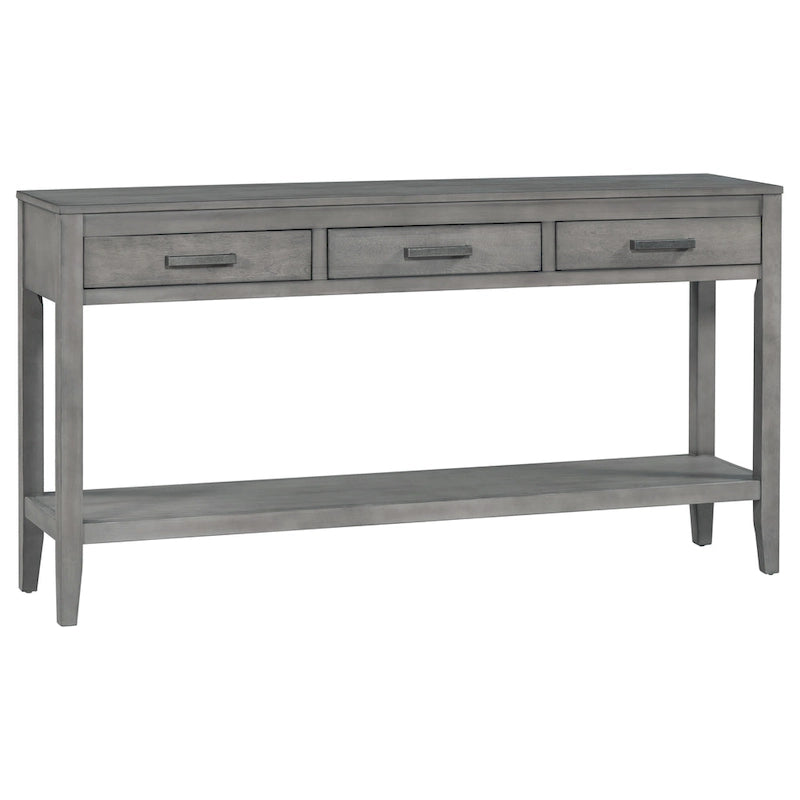 Contemporary 3-Drawer Console Table with 1 Shelf