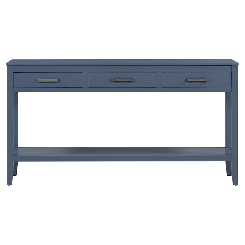 Contemporary 3-Drawer Console Table with 1 Shelf