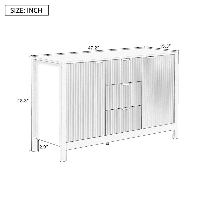 Modern Entryway Cabinet with Adjustable Shelves and Soft-Close Doors
