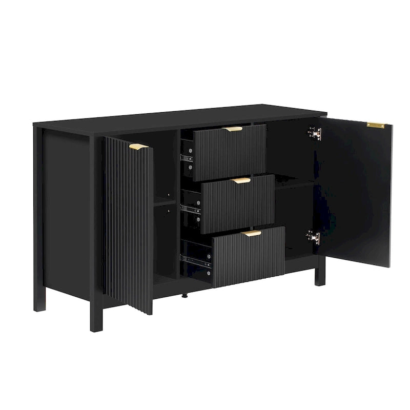 Modern Entryway Cabinet with Adjustable Shelves and Soft-Close Doors