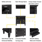 Open Space and 2 Drawers Dresser Nightstand with Charging Station, Farmhouse End Table with USB Ports and Outlets for Bedroom