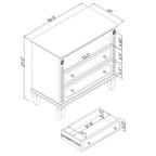 Open Space and 2 Drawers Dresser Nightstand with Charging Station, Farmhouse End Table with USB Ports and Outlets for Bedroom