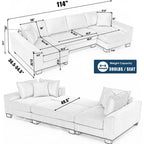 114  Pull Out Sleeper Sofa Bed,Adjustable Sleeper Sofa,Corduroy Sofa